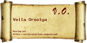 Vella Orsolya névjegykártya
